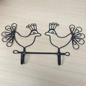 Metal Wire Wall Hook Rooster Bird Decorative Wall Hook Country Farmhouse Kitchen